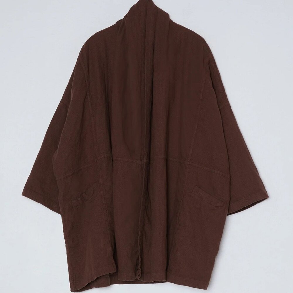 Haori Coat in Chocolate Brown